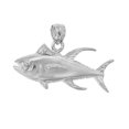 thumbnail image 2 of 925 Sterling Silver Necklace w/ Tuna Fish Pendant Charm, 2 of 4
