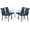 Four Blue chairs, variant on Suncrown Metal Outdoor Dining Chairs -Set of 2, Black