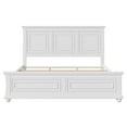 thumbnail image 4 of King Size Platform Bed, Traditional Town and Country Style Wooden Bed Frame with Headboard, Vintage King Bed for Living Room, Bedroom, No Box Spring Required, White, 4 of 6