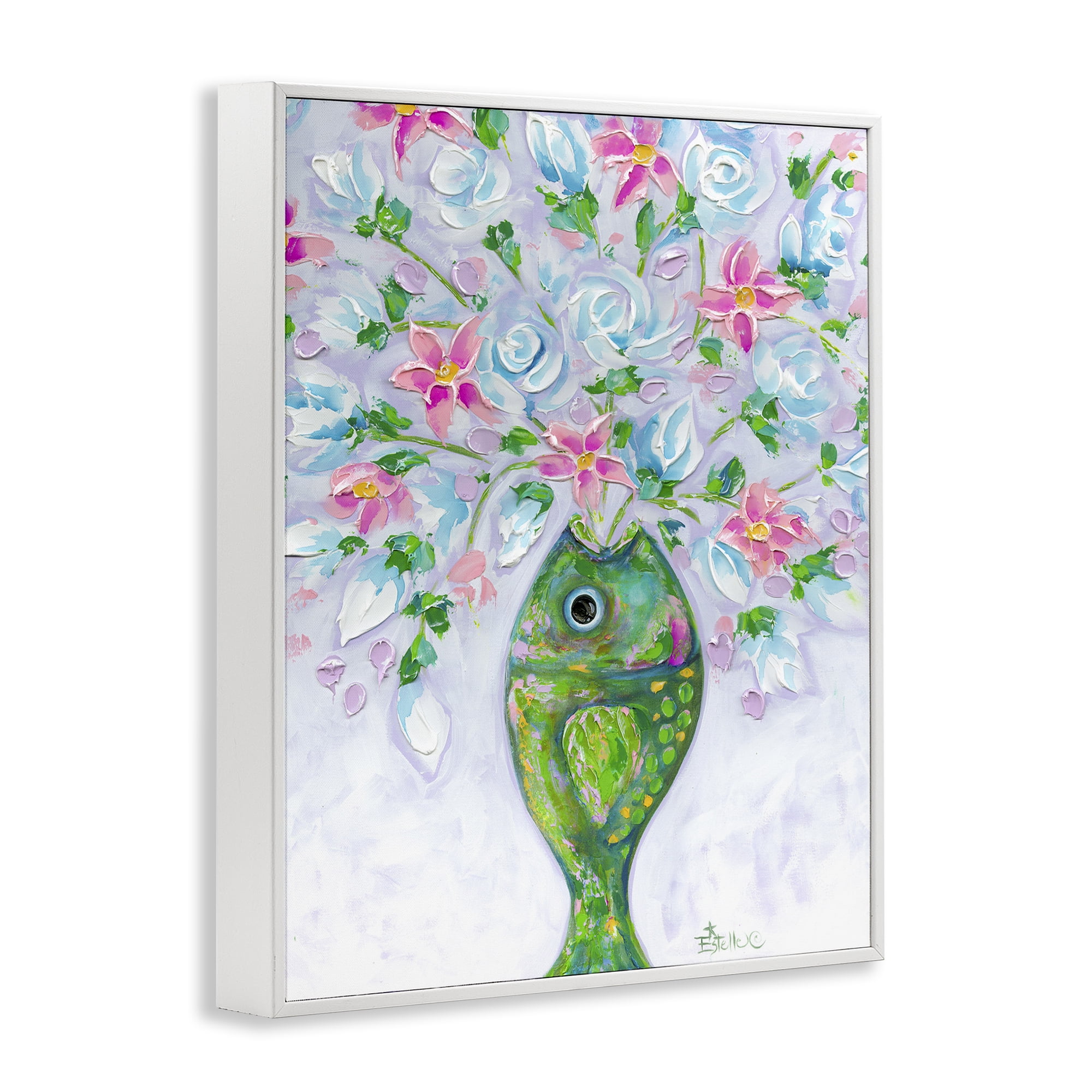 Stupell Industries Nautical Fish Bouquet Botanical & Floral Painting White Framed Art Print Wall Art, 24 x 30