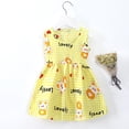 thumbnail image 2 of Zanarzt Toddler Dresses Summer Dress Toddler Baby Girls Sleeveless Floral Flower Beach Princess Dress Clothes Yellow,4-5 Years, 2 of 4