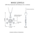 thumbnail image 6 of Rosec Jewels Natural Diamond Snowflake Necklace with Chain - HI-SI Quality - Christmas Gift for Women, 18K White Gold, 6 of 8
