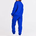 thumbnail image 5 of Scyoekwg Womens Two Piece Sets Fall Outfits Round Neck Long Sleeve Sweatshirt Jogger Sweatpant Matching Outfits Two Piece Set Fashion Casual Tracksuit (Blue,L), 5 of 6
