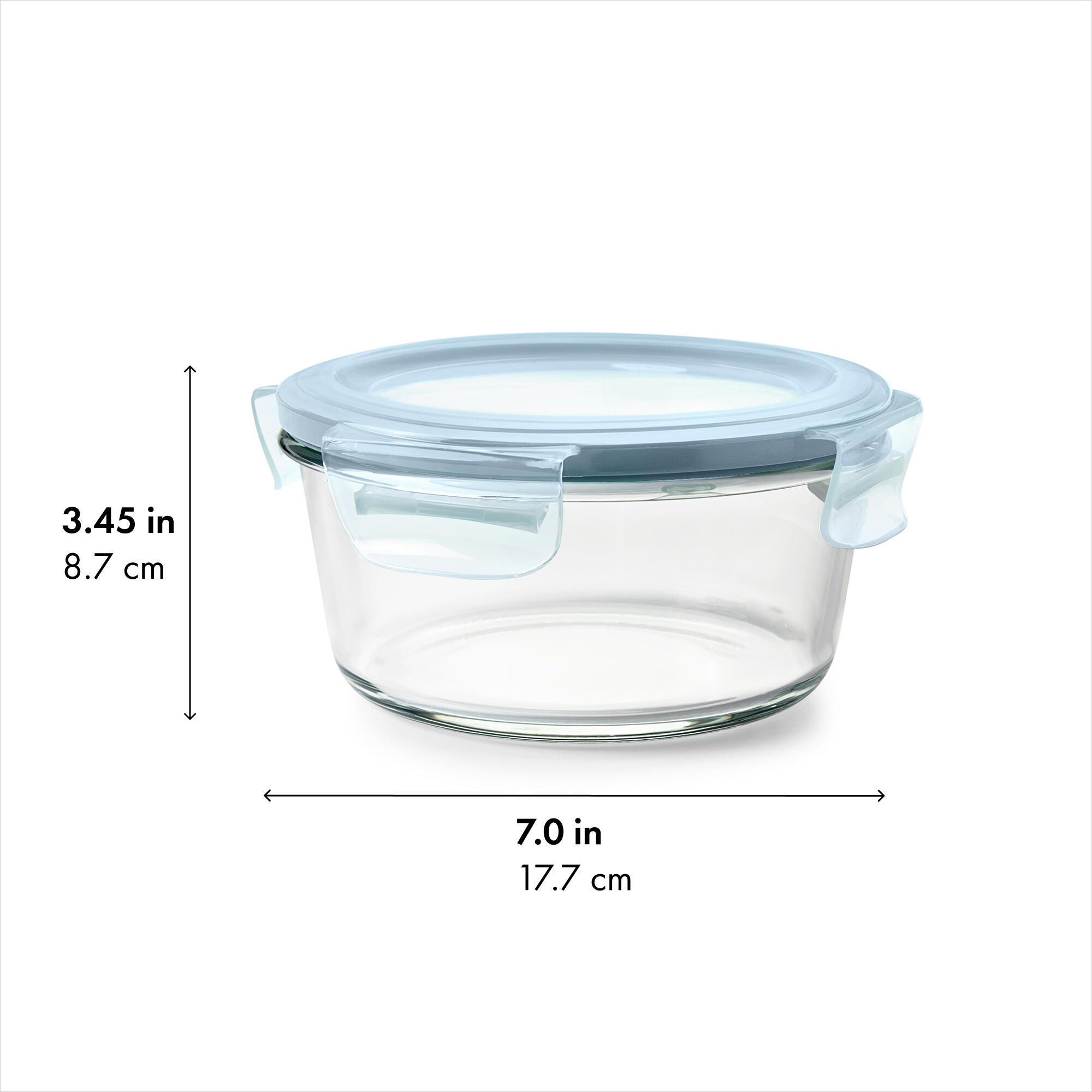 OXO Smart Seal 4-Cup Glass Food Storage Container, Blue photo 7