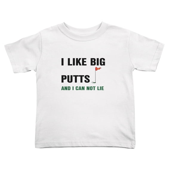 I Like Big Putts And I Can Not Lie Golf Cute Toddler T-Shirts for Boys Girls (White, Youth S)