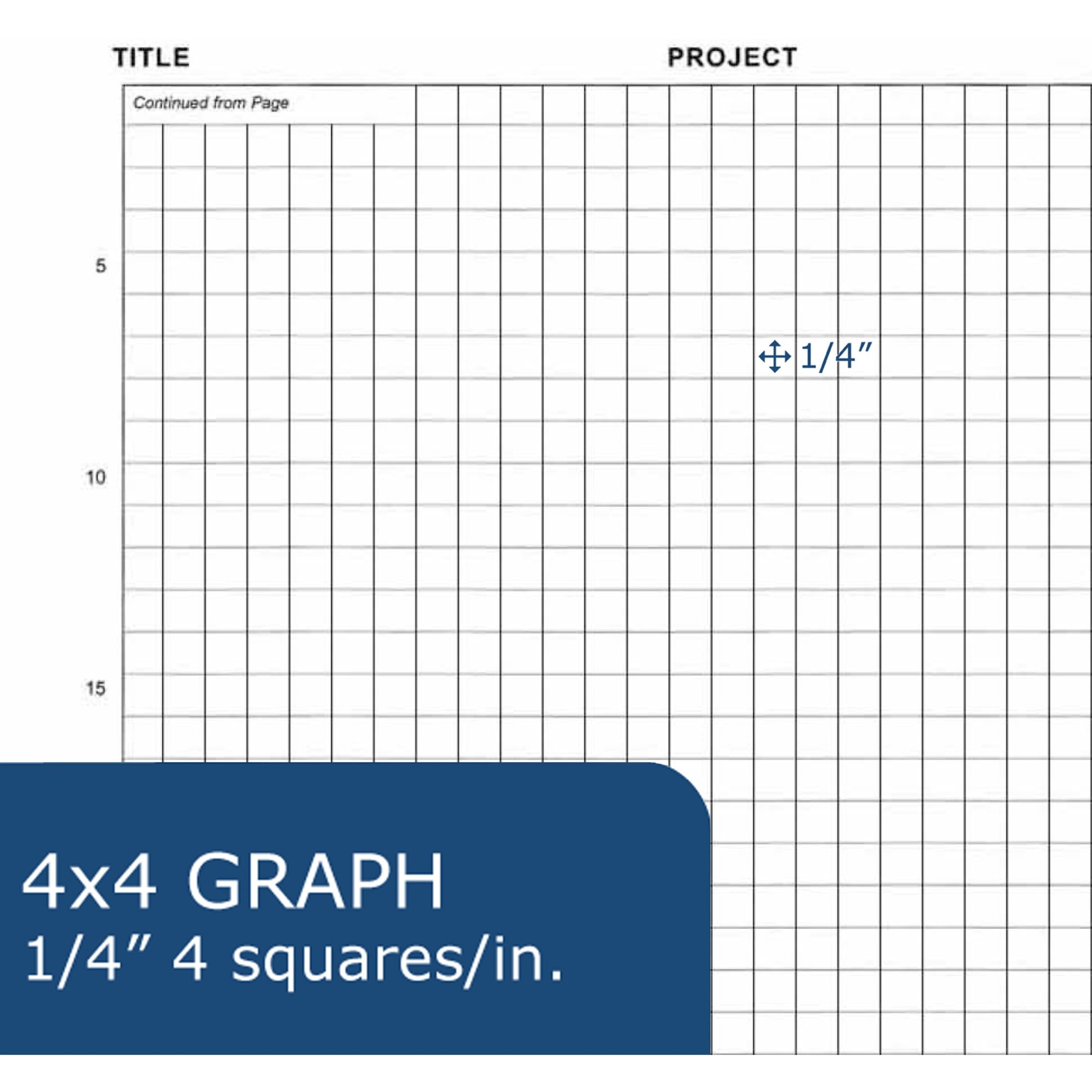 Roaring Spring 4x4 Graph Single Copy Lab Book with Numbered Pages, 1 Case (12 Total), 11.25" x 8.75" 144 Pages, White Paper