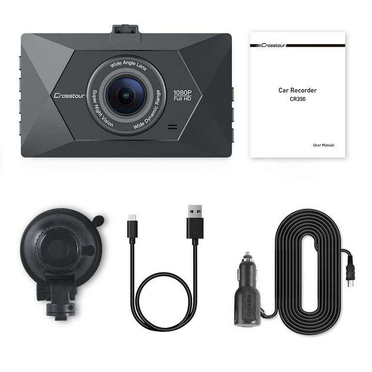 Crosstour Dash Cam 1080P FHD DVR Car Dashboard Camera Video Recorder for  Cars