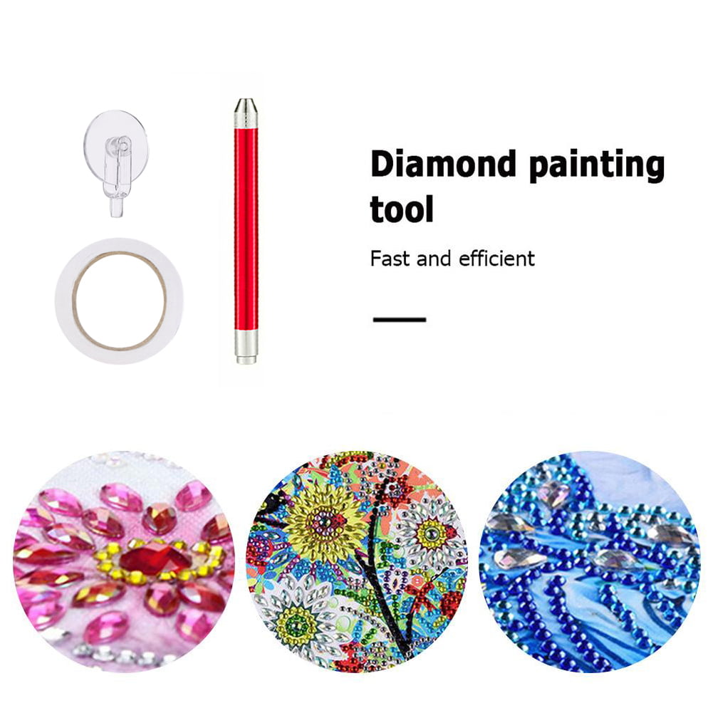 Gem Painting Roller Tool 5 PCS Rhinestone Painting Pen Wheel Set Reusable  Gem Painting Tools With Double Sided Tapes For Art
