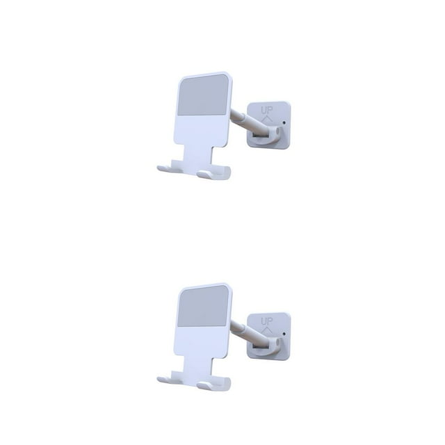 crativent Phone Holder Wall Self Adhesive Adjustable Cellphone Stand Organizer 90 Degree Rotation Retractable Rack Bathroom White 2Set