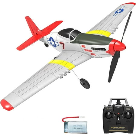P51D 4CH 2.4GHz Remote Control Mustang Warplane. Ready to Fly with 3 Flight Modes. Perfect Beginner Airplane (15-3/4"/400mm Wingspan)