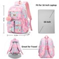 thumbnail image 4 of Girls Backpack Aesthetic Backpack for Teen Girl Cute School Bag Bookbag Anime School Backpacks for Girls,Light Pink, 4 of 6