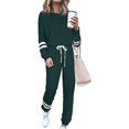thumbnail image 1 of Pntutb, traje informal para mujer, pantalones largos con cordón de dos piezas, jersey de cuello redondo, conjuntos de retazos de manga larga Pntutb Pntutb-6178, 1 of 9