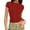 Red, variant on Ploka Dots Tight T-Shirt for Women Summer Slim Fit Crewneck Short Sleeve Baselayer Tee Tops Going Out Cropped Blouse