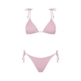 thumbnail image 6 of ECHFIPROM Women's Solid Triangle Bikini Set,2 Piece Bathing Suits for Women Adjustable Halter Swimwear for Beach & Pool,Pink,XL, 6 of 6