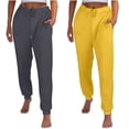 thumbnail image 3 of 2 Pack Fashion Sweatpants For Women Casual Solid Color With Fleece Thickened Running And Sportswear Fitness Yellow Jogger Sweatpants (S), 3 of 9