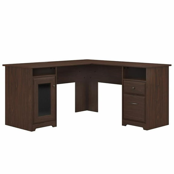 Atlin Designs 60" Shaped Computer Desk in Modern Walnut