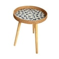 thumbnail image 2 of Elodie Rattan Side Table Tea Table End Table Ornament Open Design Bedside Table Accent Gray Feather 40cm, 2 of 8