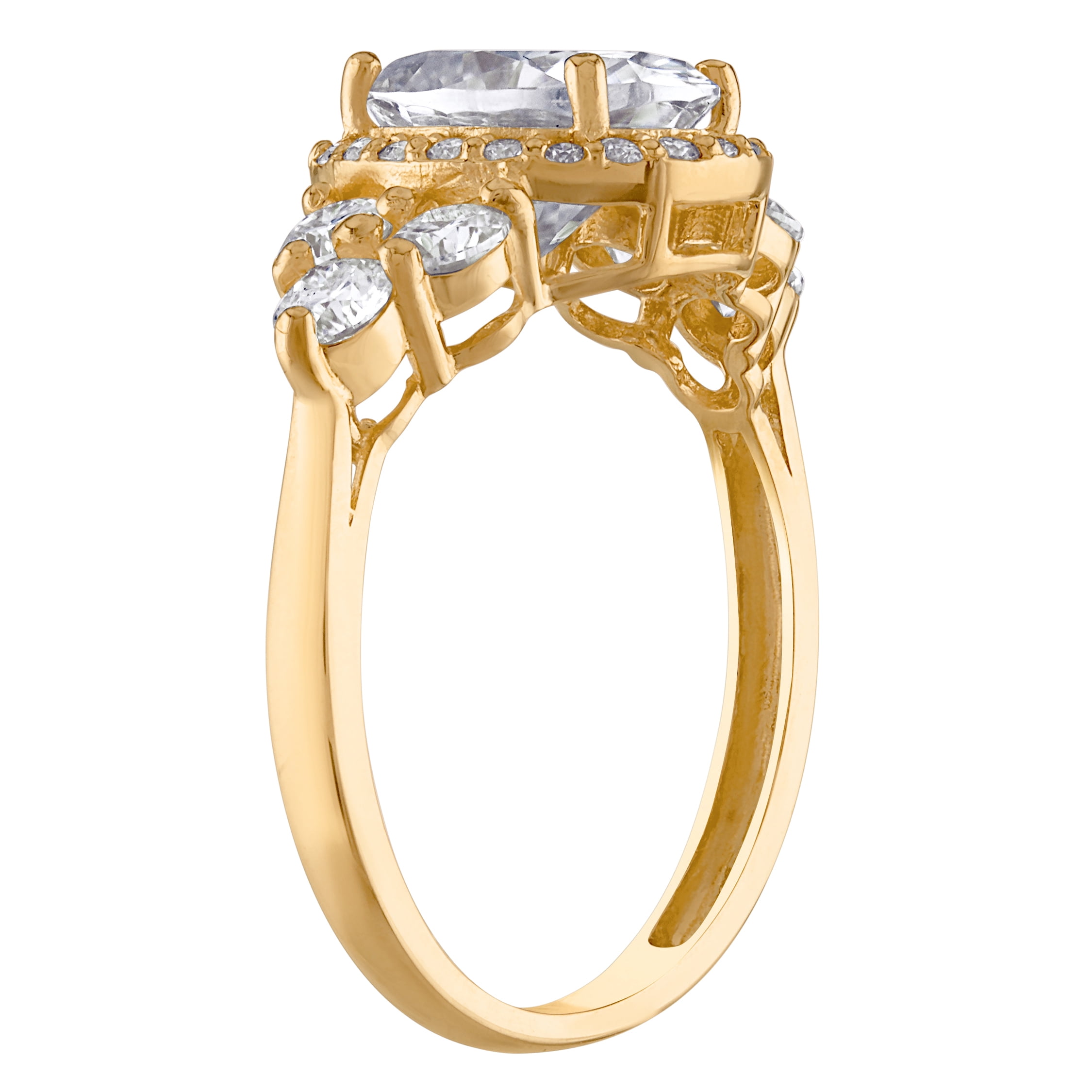 10k gold created moissanite 3.25 cttw bridal ring