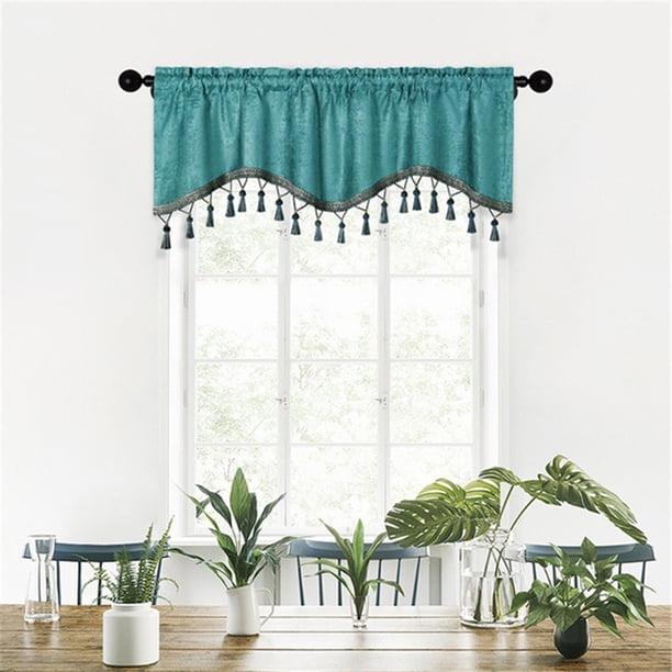 Decoración del hogar, decoración de habitaciones, decoración de paredes, elegantes cortinas con flecos para ventanas, paneles de varillas estampadas, elegantes cortinas cortas para decoración del hoga