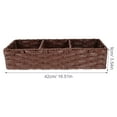 thumbnail image 6 of Storage Box Imitation Rattan Organizing Basket Woven Sundries Baskets for Shelves 3-compartment Dressing Table Plastic Metal, 6 of 6