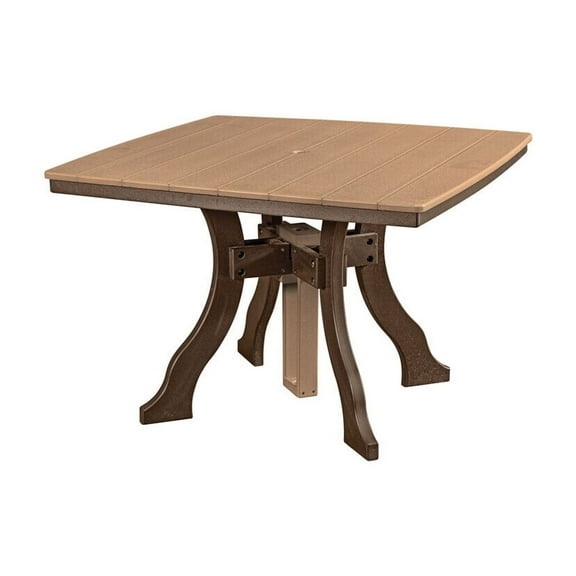 Square Dining Table - UV & Water Proof - Outdoor Patio Table with Umbrella Hole - Durable Plastic