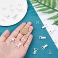 thumbnail image 3 of 10Pcs Fold Over Jewelry Clasp 925 Sterling Silver Plated Necklace Extension Clasps Brass Bracelet Extenders Small Fastener Extension Clasps for DIY Craft Jewelry Making, 3 of 8