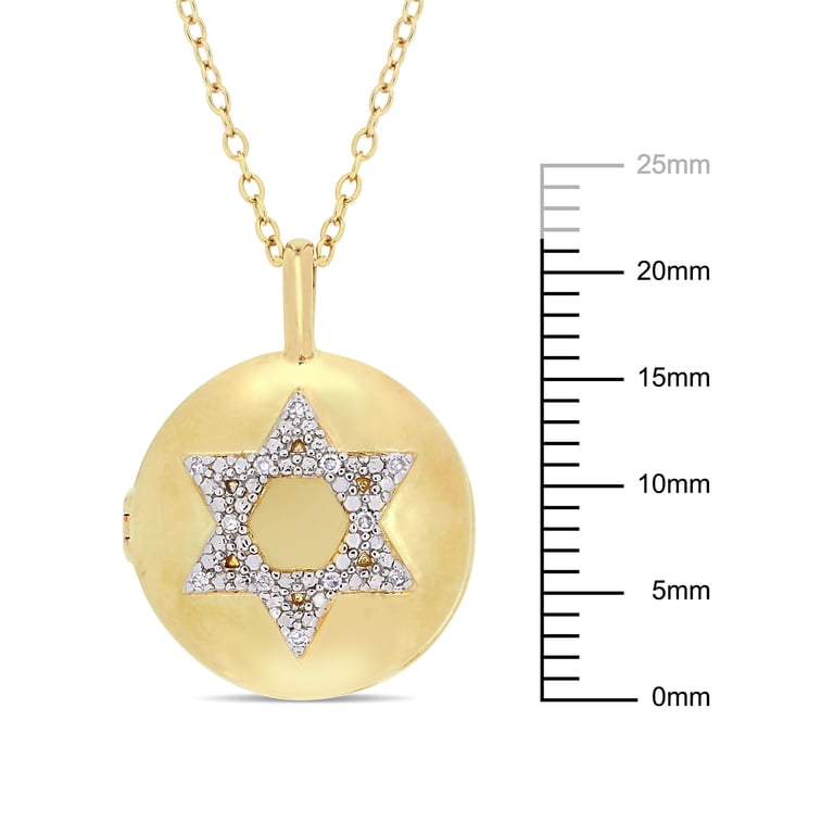 Diamond-Accent Star Of David Locket Necklace photo 2