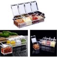 thumbnail image 4 of Caja de condimentos, tarro de almacenamiento, caja de plástico multifuncional transparente para condimentos con tapa, cuchara que puede contener condimentos, 4 of 5