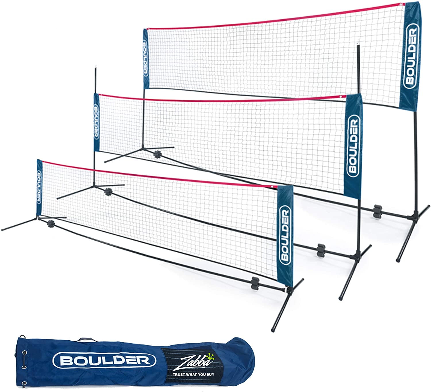 Portable Badminton Net Set w/Poles & Bag- for Kids Volleyball Soccer Tennis Pickleball Easy Setup for Indoor & Outdoor -10FT,14FT,17FT 