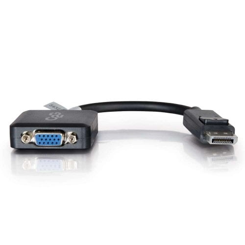 C2G Mini Cable de puerto de pantalla, puerto de visualización a VGA, hombre a mujer, negro, 8 pulgadas, cables para ir 54323