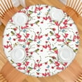 thumbnail image 2 of Elastic Edge Floral Round Tablecloth Made from Water-Resistant Polyester, Fits 44-52 Inch Round Tables for Kitchen, Dining, or Outdoor Use, Large Size, 2 of 7