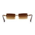 thumbnail image 4 of Super Luxury Rich Rhinestone Chain Frame Rimless Gangster Sunglasses Gold Brown, 4 of 4