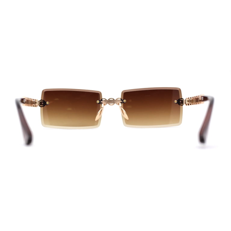 Super Luxury Rich Rhinestone Chain Frame Rimless Gangster  display picture 2