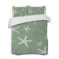 thumbnail image 2 of Quilts Queen Size, Vintage Green Starfish Soft Comforter Bedding Set for Bed, Summer Coastal Beach Marine Life Lightweight Quilted Bedspread with Pillow Cover(2 Pieces) for All Season, 90x96 Inch, 2 of 9