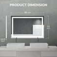 USHOWER 48x32 Inch LED Mirror for Bathroom Mirror with Lights Smart Led