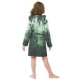 thumbnail image 7 of FORMRS Niños Bathrobe Unisex Hooded Robe Soft Plush Pajamas Sleepwear, Size 2-3T, Green Forest, 7 of 7