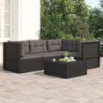 thumbnail image 1 of vidaXL 4 Piece Garden Lounge Set with Cushions Black Poly Rattan, 1 of 5