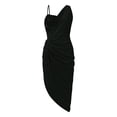 thumbnail image 5 of Sequin Slit Maxi Dress, Solid Color Sparkly Bodycon Long Dress with High Slit, Glamorous Gown for New Year's Eve, Prom & Gala Black L, 5 of 5