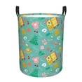 thumbnail image 2 of Uemuo Happy Summer Pattern Circular Laundry Hamper Basket with handles,Collapsible laundry basket,Large capacity laundry hamper,Laundry Organizer-Medium, 2 of 8