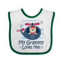 Inktastic Grammy Loves Me Grandson Bear Boys Baby Bib