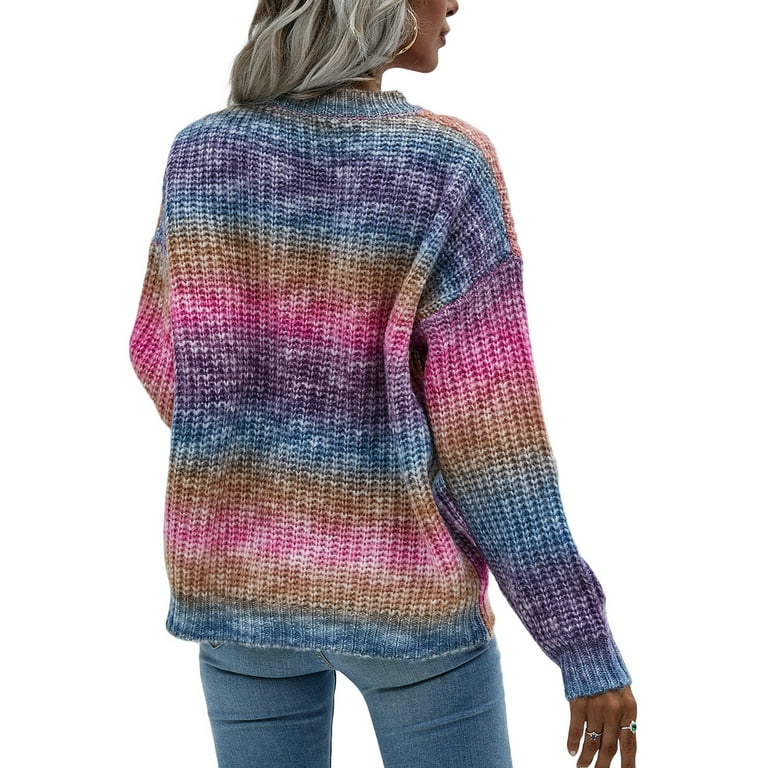 Womens multi colored sweaters cheap