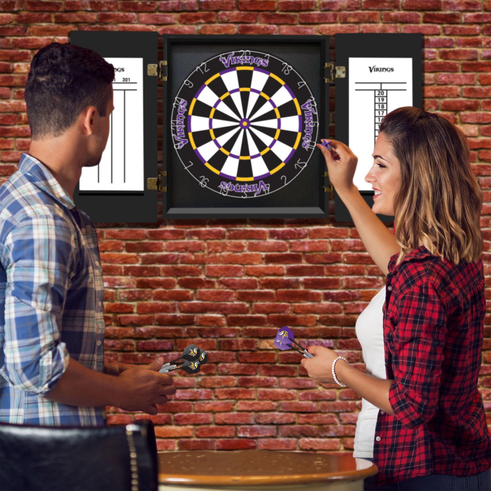 Imperial Minnesota Vikings Fans Choice Dartboard Cabinet