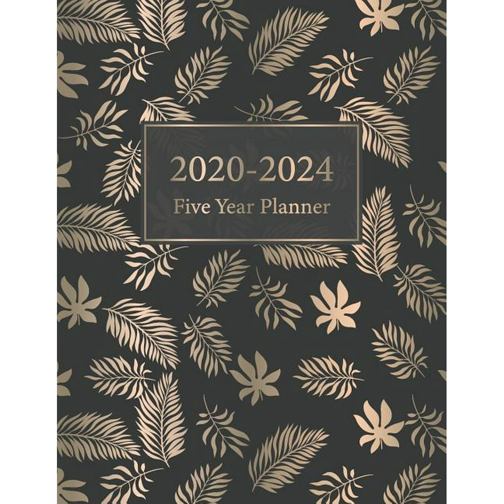 Five year planner 2020 2024 luxury leaf tropical 5 year calendar 2020