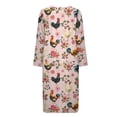 thumbnail image 4 of Yuyamidu Chicken Long Robes for Women Flower Mid-Length with Zipper Pink Crewneck Bathrobe Elegant Sleep Nightgown Breathable Long Sleeve Sleepwear Gowns Size S, 4 of 7
