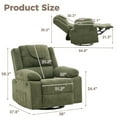 thumbnail image 3 of Ataucjin Oversized Recliner Glider Recliner Chair,360° Swivel Rock Recliner Chairs Single Sofa with Vibration Massage and Heating for Living Room/Bedroom, 3 of 8