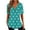 Green, variant on Raeneomay Tunic Tops for Women Women's Fshion Print Funny Casual Zipper Short Sleeve Tops Blouse