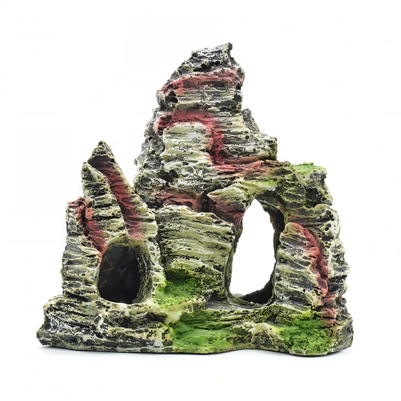 XIBUFE 2026 New Mountain View Decor Rockery Landscapes Rocks Hiding Cave Tree Aquarium Ornament Fish Tank Decoration Fish Decorations for Tank