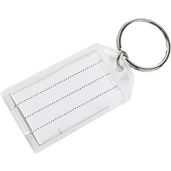 20X Plastic Key Tags with Split Ring ID Labels Card Keychain DIY Numbered for Window Hotel Classification Keychains, White