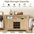thumbnail image 5 of Buffet Cabinet, Farmhouse Coffee Bar Table with Doors & Drawer, Liquor Cabinet with Wine Racks, Wood Buffets & Sideboards, Sideboard Storage Cabinet for Kitchen, Dining Living Room (Natural), 5 of 18