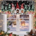 thumbnail image 5 of Christmas Valances for Windows, 42 x 18in, Dwarfs Snowflake Xmas Tree Bird Winter Black Rod Pocket Kitchen Valance Curtain Light Filtering Window Treatments for Living Room Bedroom, 1 Panel, 5 of 7